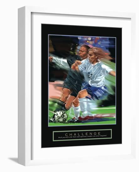 Challenge - Girl's Soccer-Bill Hall-Framed Art Print