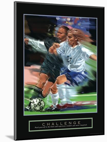 Challenge - Girl's Soccer-Bill Hall-Mounted Art Print