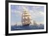 'Challenge' leaving New York in the 1850s-Roy Cross-Framed Giclee Print