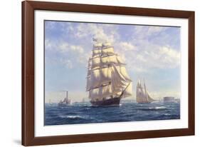 'Challenge' leaving New York in the 1850s-Roy Cross-Framed Giclee Print