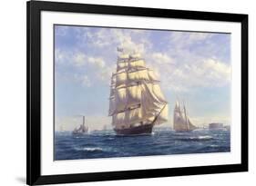 'Challenge' leaving New York in the 1850s-Roy Cross-Framed Giclee Print