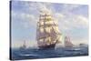 'Challenge' leaving New York in the 1850s-Roy Cross-Stretched Canvas
