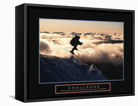 Challenge - Skier in Clouds-Unknown Unknown-Framed Stretched Canvas