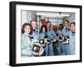 Challenger Crew in Training before their Tragic Space Shuttle Mission-null-Framed Photo