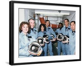 Challenger Crew in Training before their Tragic Space Shuttle Mission-null-Framed Photo