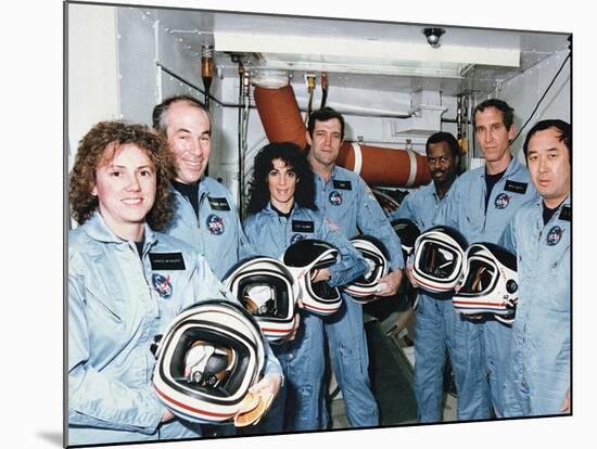 Challenger Crew in Training before their Tragic Space Shuttle Mission-null-Mounted Photo