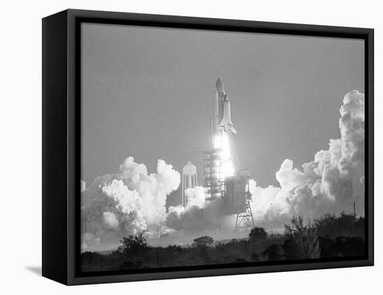 Challenger Liftoff 1984-Glenda Dixon-Framed Stretched Canvas