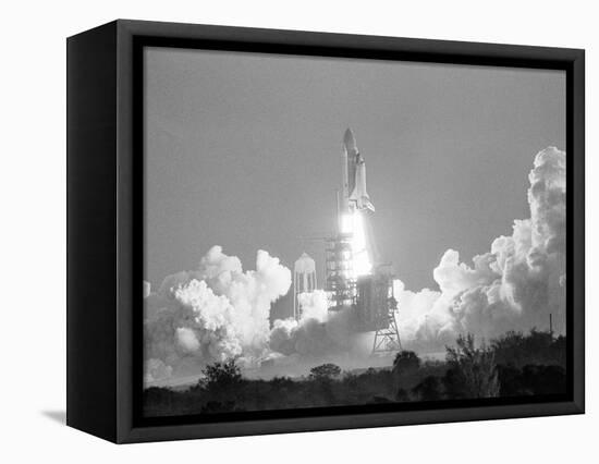 Challenger Liftoff 1984-Glenda Dixon-Framed Stretched Canvas