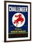 Challenger Packing Crate Label, Bronco-null-Framed Art Print