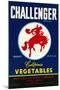 Challenger Packing Crate Label, Bronco-null-Mounted Art Print