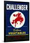 Challenger Packing Crate Label, Bronco-null-Framed Art Print