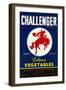 Challenger Packing Crate Label, Bronco-null-Framed Art Print