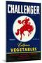 Challenger Packing Crate Label, Bronco-null-Mounted Art Print