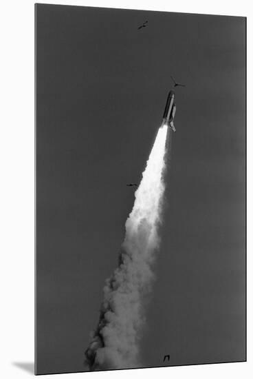 Challenger Space Shuttle Lifting Off-null-Mounted Premium Photographic Print