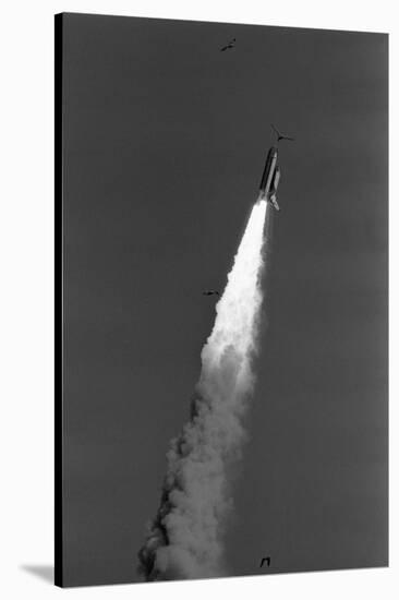 Challenger Space Shuttle Lifting Off-null-Stretched Canvas