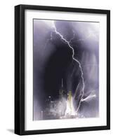 Challenger struck by lightning-Science Source-Framed Giclee Print