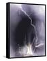 Challenger struck by lightning-Science Source-Framed Stretched Canvas