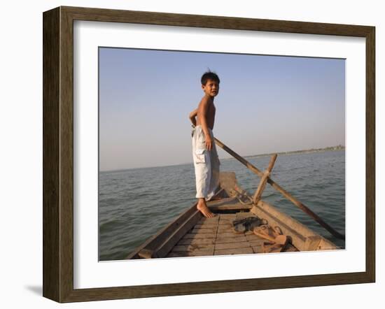 Cham Muslims Living by the Mekong River in Phnom Penh, Cambodia, Indochina, Southeast Asia-Andrew Mcconnell-Framed Photographic Print
