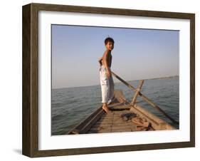 Cham Muslims Living by the Mekong River in Phnom Penh, Cambodia, Indochina, Southeast Asia-Andrew Mcconnell-Framed Photographic Print