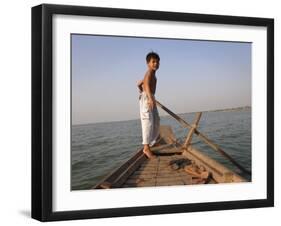 Cham Muslims Living by the Mekong River in Phnom Penh, Cambodia, Indochina, Southeast Asia-Andrew Mcconnell-Framed Photographic Print