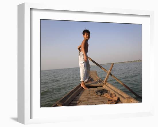 Cham Muslims Living by the Mekong River in Phnom Penh, Cambodia, Indochina, Southeast Asia-Andrew Mcconnell-Framed Photographic Print