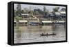 Cham People Using a Dai Fishing System for Trei Real Fish on the Tonle Sap River, Cambodia-Michael Nolan-Framed Stretched Canvas