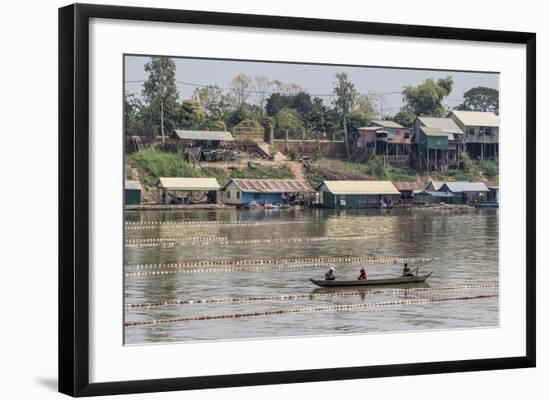 Cham People Using a Dai Fishing System for Trei Real Fish on the Tonle Sap River, Cambodia-Michael Nolan-Framed Photographic Print