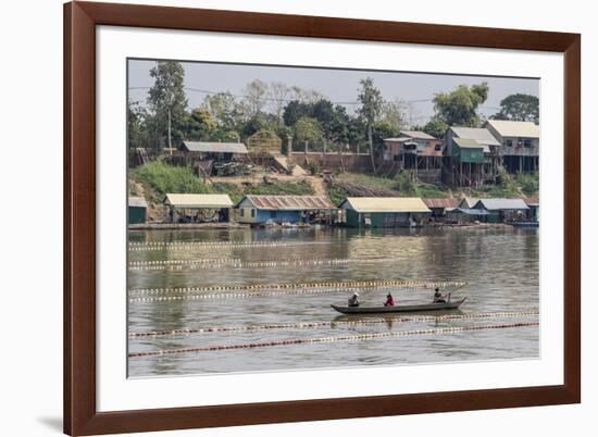 Cham People Using a Dai Fishing System for Trei Real Fish on the Tonle Sap River, Cambodia-Michael Nolan-Framed Photographic Print