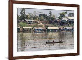 Cham People Using a Dai Fishing System for Trei Real Fish on the Tonle Sap River, Cambodia-Michael Nolan-Framed Photographic Print