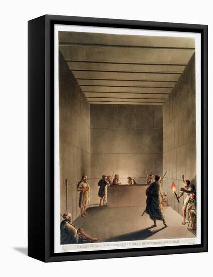 'Chamber and Sarcophagus in the Great Pyramid of Giza', Egypt, 1802-Thomas Milton-Framed Stretched Canvas