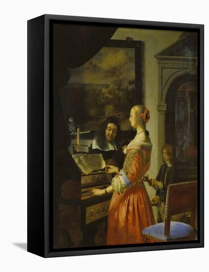 Chamber Music Concert, 1658-Frans Van Mieris-Framed Stretched Canvas