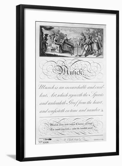 Chamber Music Group with Calligraphic Composition-null-Framed Giclee Print