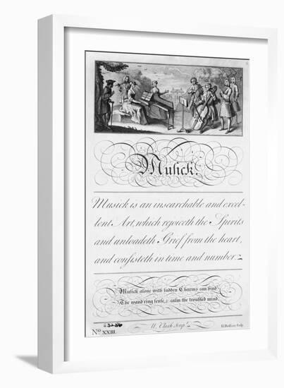 Chamber Music Group with Calligraphic Composition-null-Framed Giclee Print