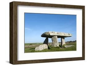 Chamber Tomb of Lanyon Quoit, Land's End Peninsula, Cornwall, England-Paul Harris-Framed Photographic Print