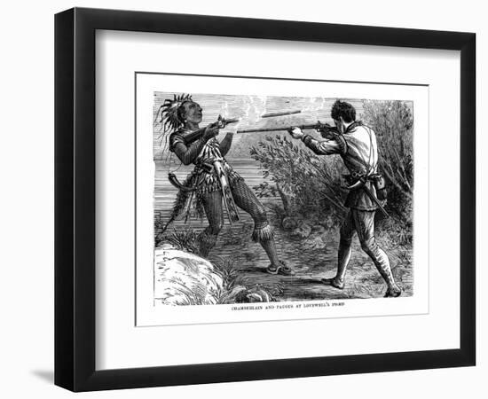 Chamberlain and Paugus at Lovewell's Fight, 1725-null-Framed Giclee Print