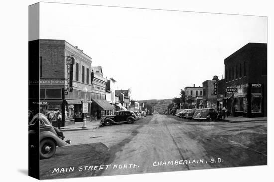 Chamberlain, South Dakota - Northern View up Main Street-Lantern Press-Stretched Canvas