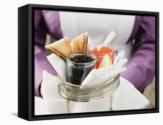 Chambermaid Serving Caviar and Toast-null-Framed Stretched Canvas