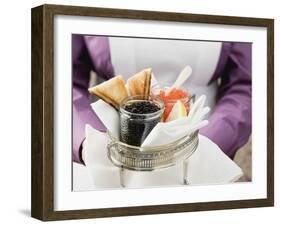 Chambermaid Serving Caviar and Toast-null-Framed Photographic Print