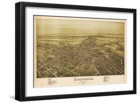 Chambersburg, Pennsylvania - Panoramic Map-Lantern Press-Framed Art Print