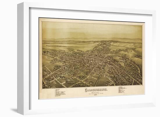 Chambersburg, Pennsylvania - Panoramic Map-Lantern Press-Framed Art Print