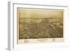 Chambersburg, Pennsylvania - Panoramic Map-Lantern Press-Framed Art Print