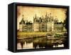 Chambord Castle - Artistic Retro Styled Picture-Maugli-l-Framed Stretched Canvas