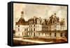 Chambord Castle - Artwork In Painting Style-Maugli-l-Framed Stretched Canvas