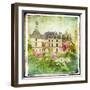 Chambord Castle -Retro Styled Picture-Maugli-l-Framed Art Print