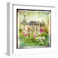 Chambord Castle -Retro Styled Picture-Maugli-l-Framed Art Print