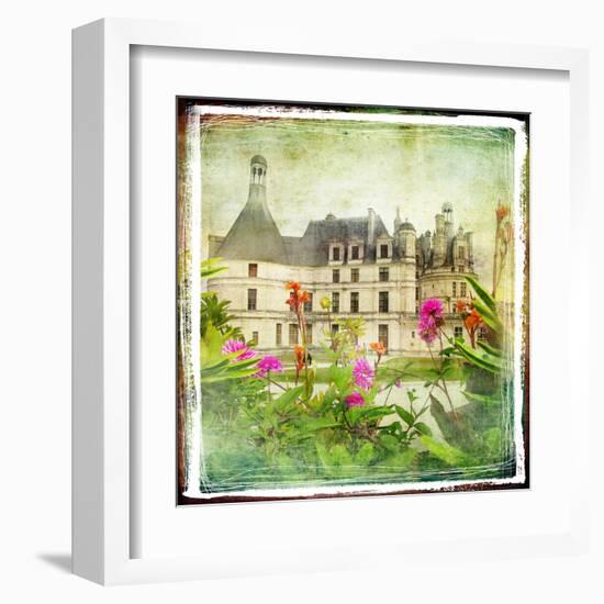 Chambord Castle -Retro Styled Picture-Maugli-l-Framed Art Print