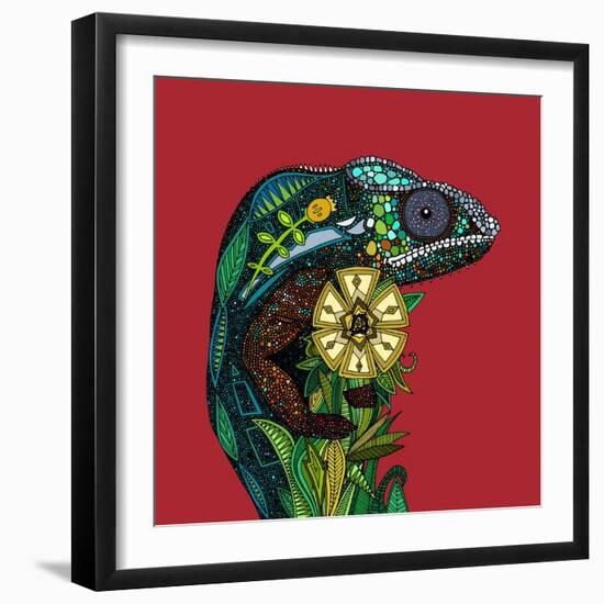 Chameleon Red-Sharon Turner-Framed Art Print