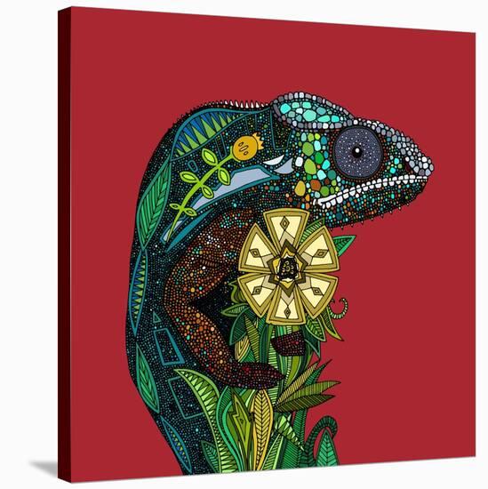 Chameleon Red-Sharon Turner-Stretched Canvas