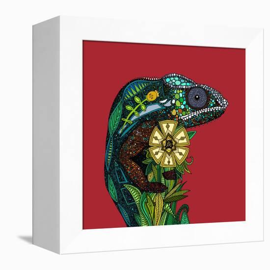 Chameleon Red-Sharon Turner-Framed Stretched Canvas