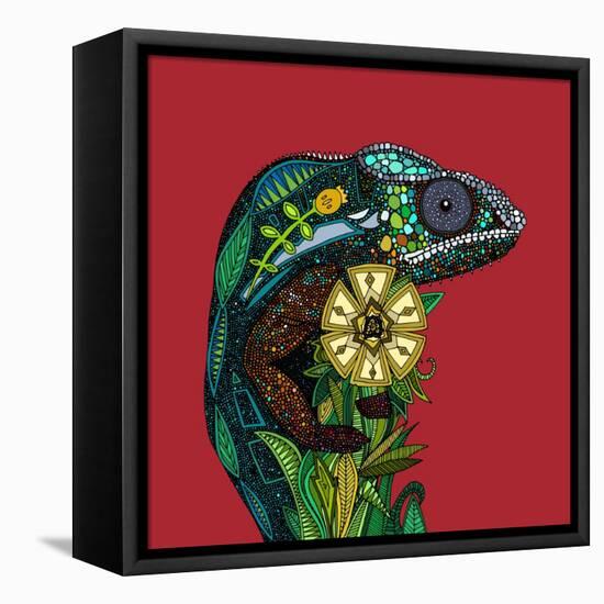 Chameleon Red-Sharon Turner-Framed Stretched Canvas